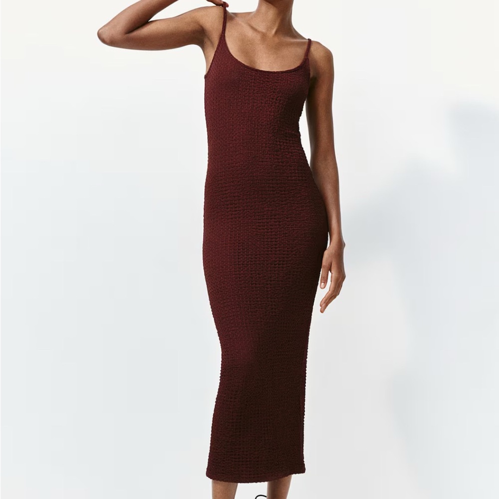 Elegant Burgundy Knit Dress